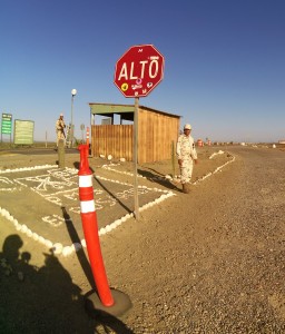 military road check, BC, Mexico