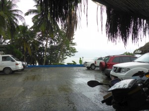 typical morning rain, Puerto Limon, Costa Rica